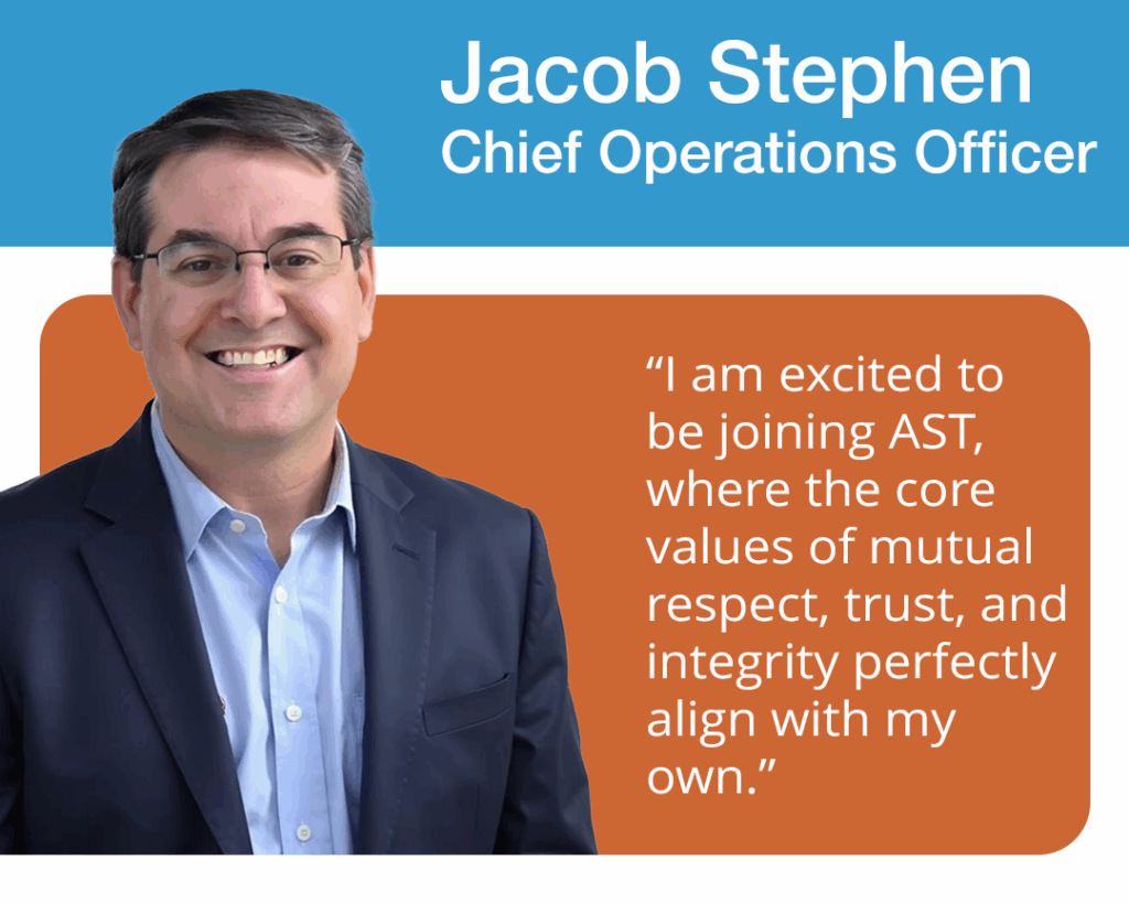 acob Stephen chief operating officer of AST Inc. headshot